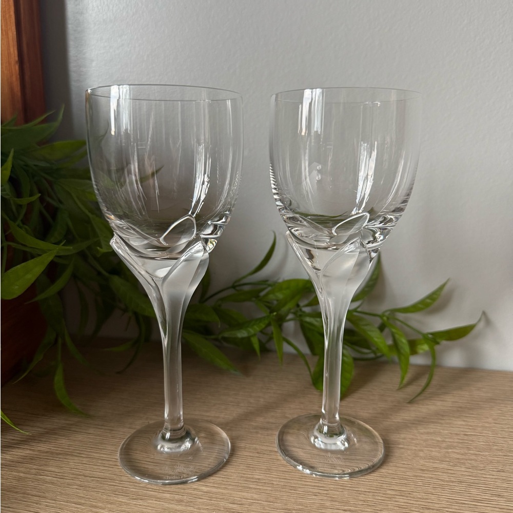 Elegant Rosenthal Stidio Line Crystal Iris Wine Glass Set